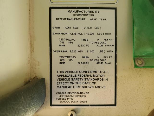 4DRBUSKN7DB199202 2013 IC CORPORATION 3000 CE photo no. 10