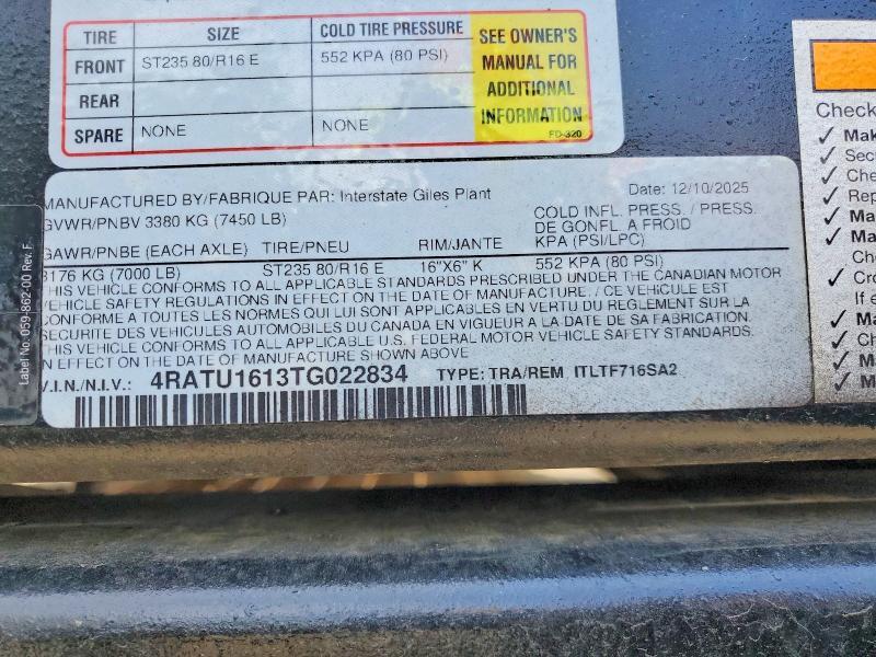 2026 INTERSTATE ITLTF716SA2 EQUIPMENT TRAILER — Фото 10 из 10