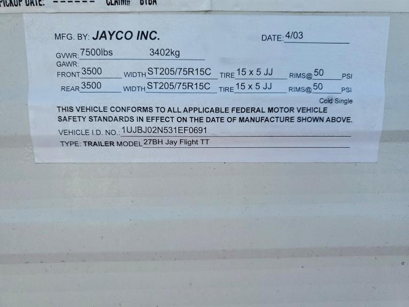 1UJBJ02N531EF0691 2003 JAYCO UNKNOWN photo no. 9