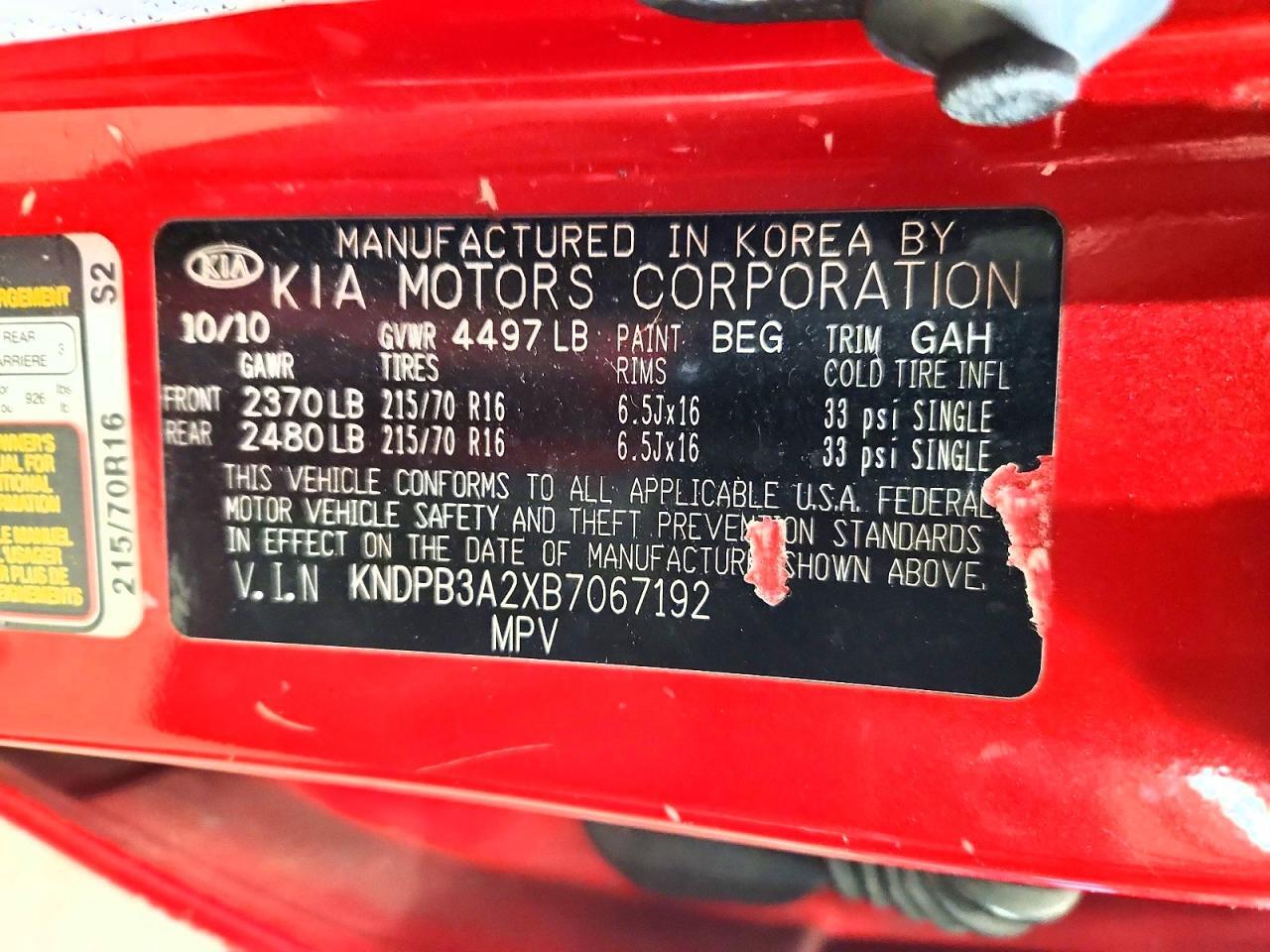 2011 KIA SPORTAGE LX — Фото 13 из 13