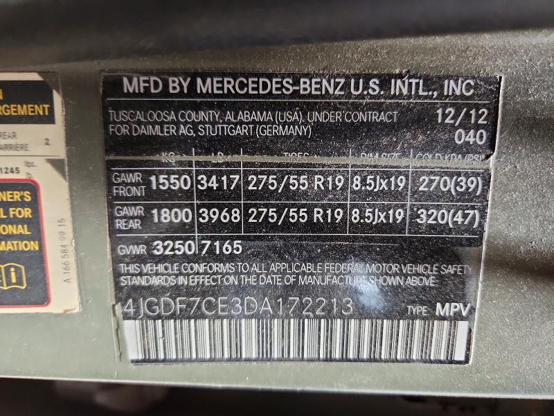 2013 MERCEDES-BENZ GL 450 4MATIC — Фото 14 из 14
