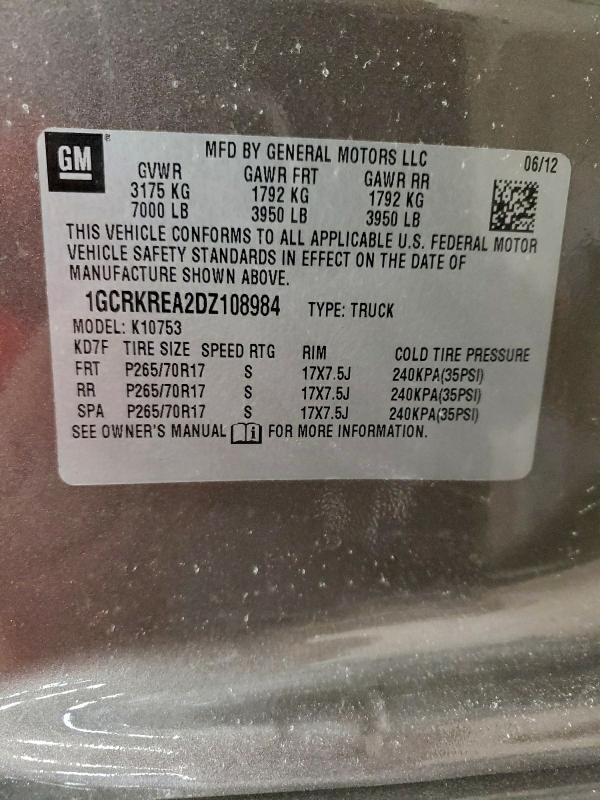 1GCRKREA2DZ108984 2013 CHEVROLET SILVERADO photo no. 12