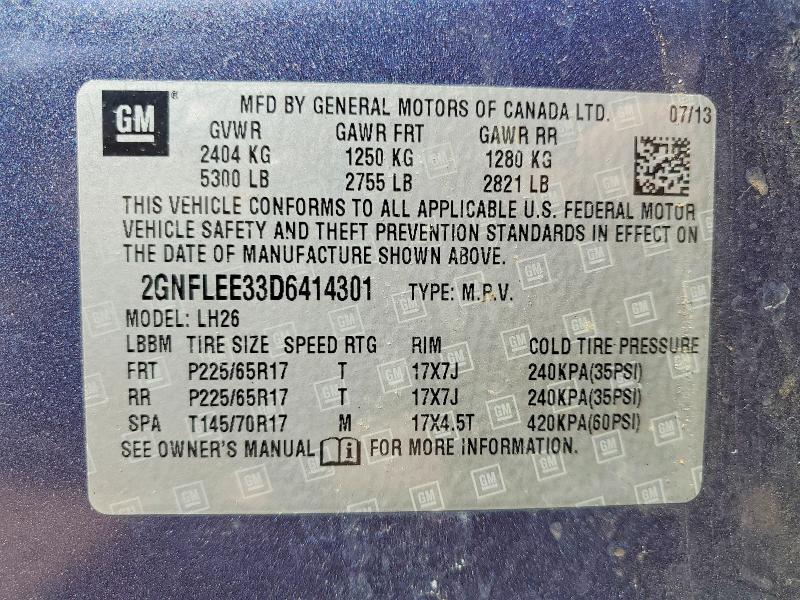 2013 CHEVROLET EQUINOX LT — Фото 13 из 13