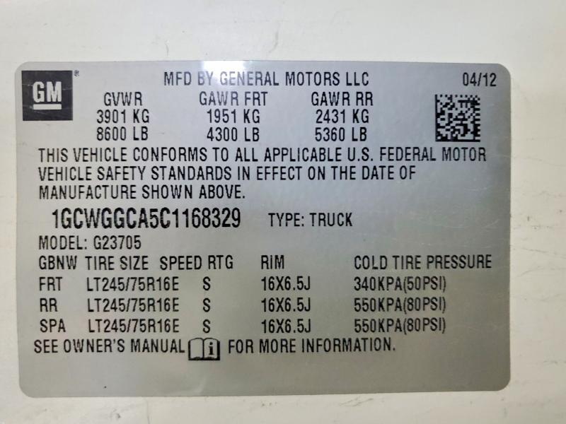 2012 CHEVROLET EXPRESS G2500 — Фото 13 из 13