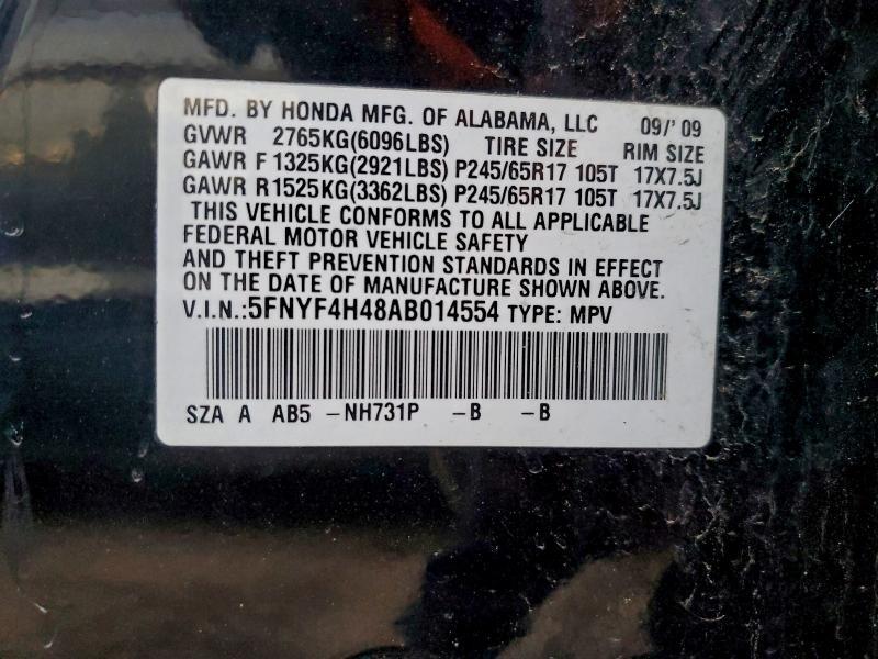 2010 HONDA PILOT EX — Фото 13 из 13