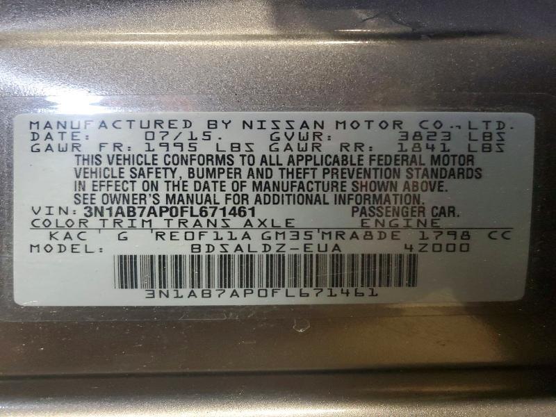 2015 NISSAN SENTRA SV — Фото 12 из 12