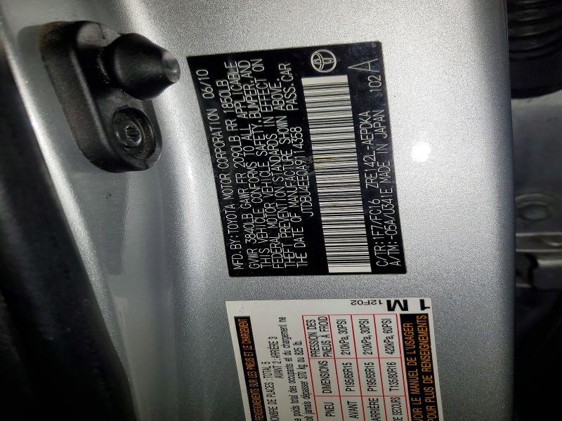 2010 TOYOTA COROLLA BASE — Фото 12 из 12
