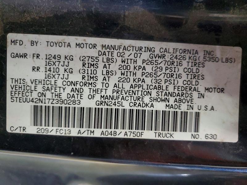2007 TOYOTA TACOMA ACCESS CAB — Фото 12 из 12
