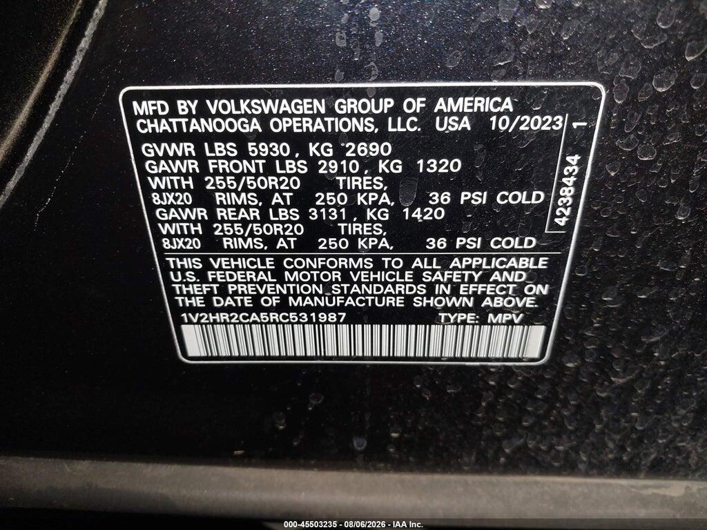 1V2HR2CA5RC531987 2024 VOLKSWAGEN ATLAS photo no. 9