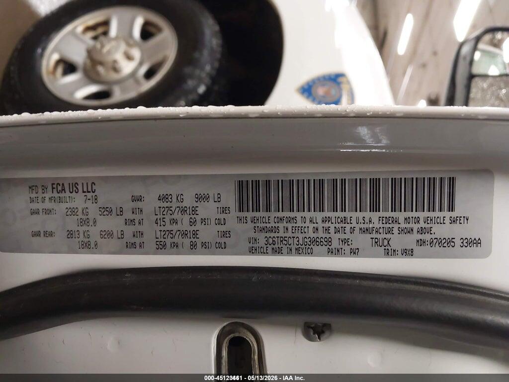 3C6TR5CT3JG306698 2018 RAM 2500 photo no. 9