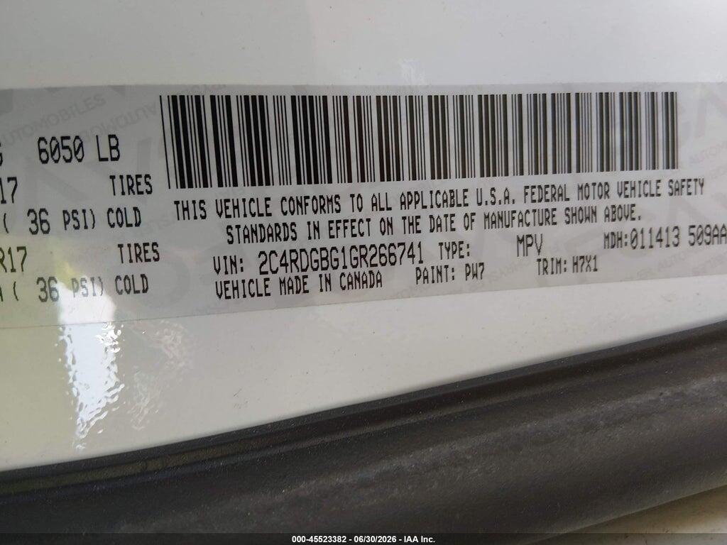 2C4RDGBG1GR266741 2016 DODGE GRAND CARAVAN photo no. 9