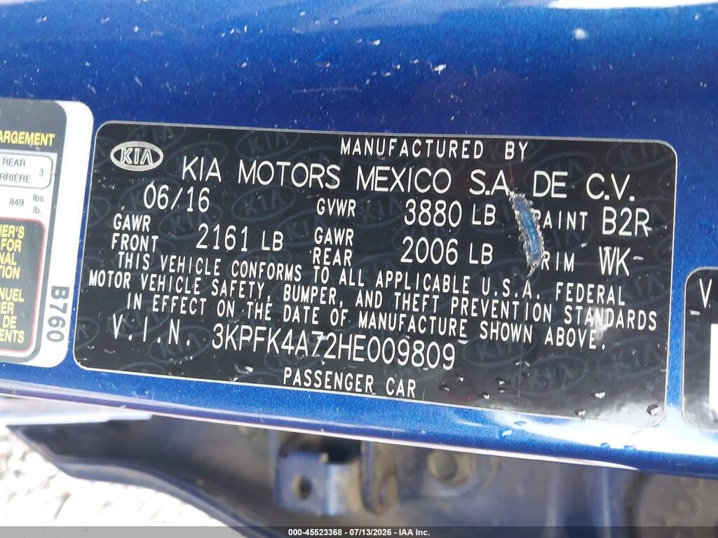 3KPFK4A72HE009809 2017 KIA FORTE photo no. 9
