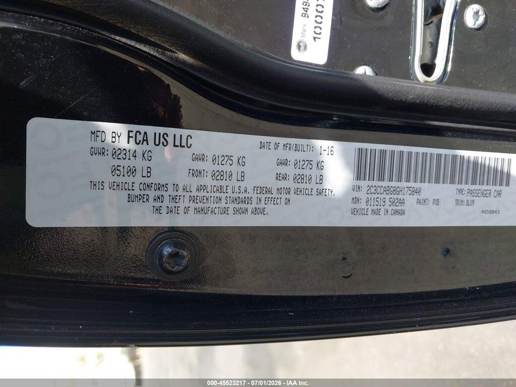 2C3CCABG8GH175840 2016 CHRYSLER 300 photo no. 9