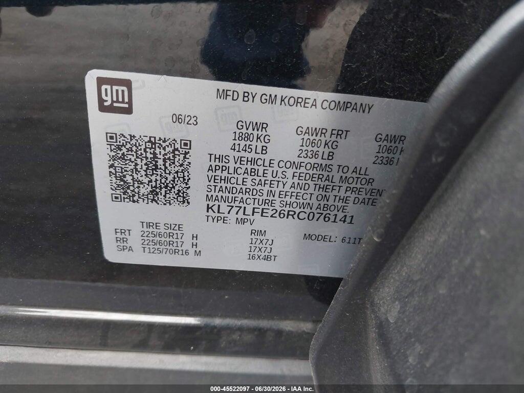 KL77LFE26RC076141 2024 CHEVROLET TRAX photo no. 9