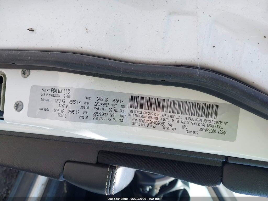 1C4PJMCB0GW266898 2016 JEEP CHEROKEE photo no. 9