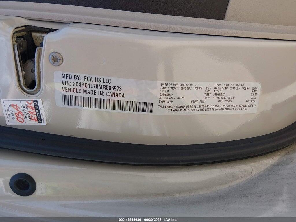 2C4RC1L78MR586973 2021 CHRYSLER PACIFICA HYBRID photo no. 9