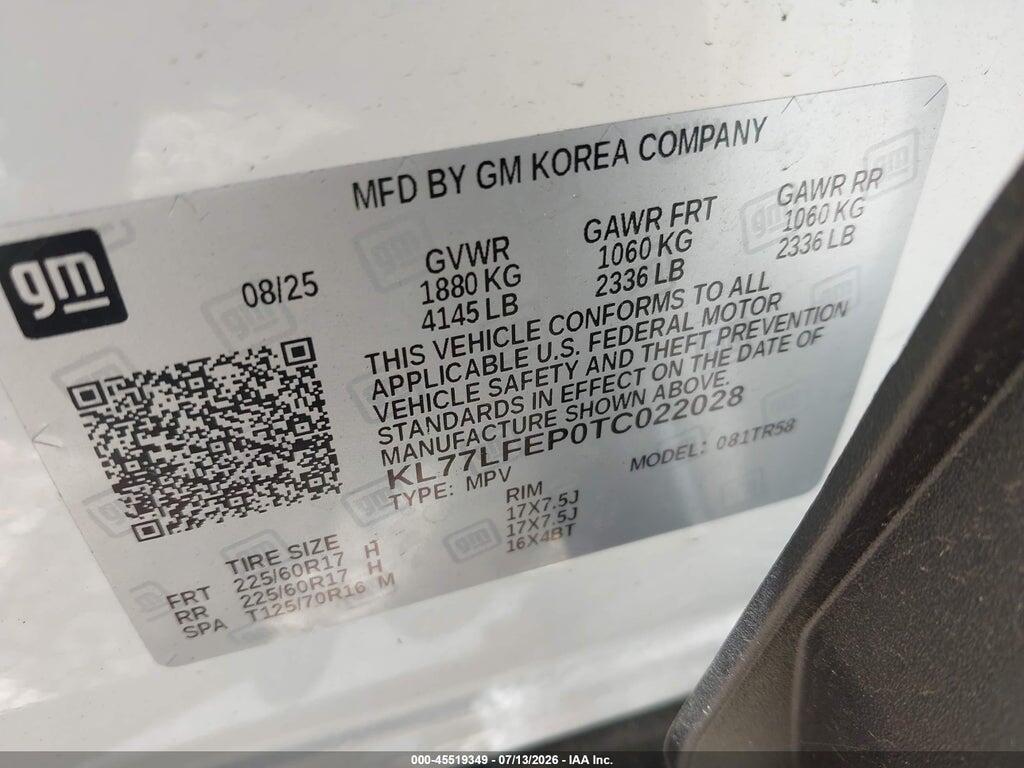 KL77LFEP0TC022028 2026 CHEVROLET TRAX photo no. 9