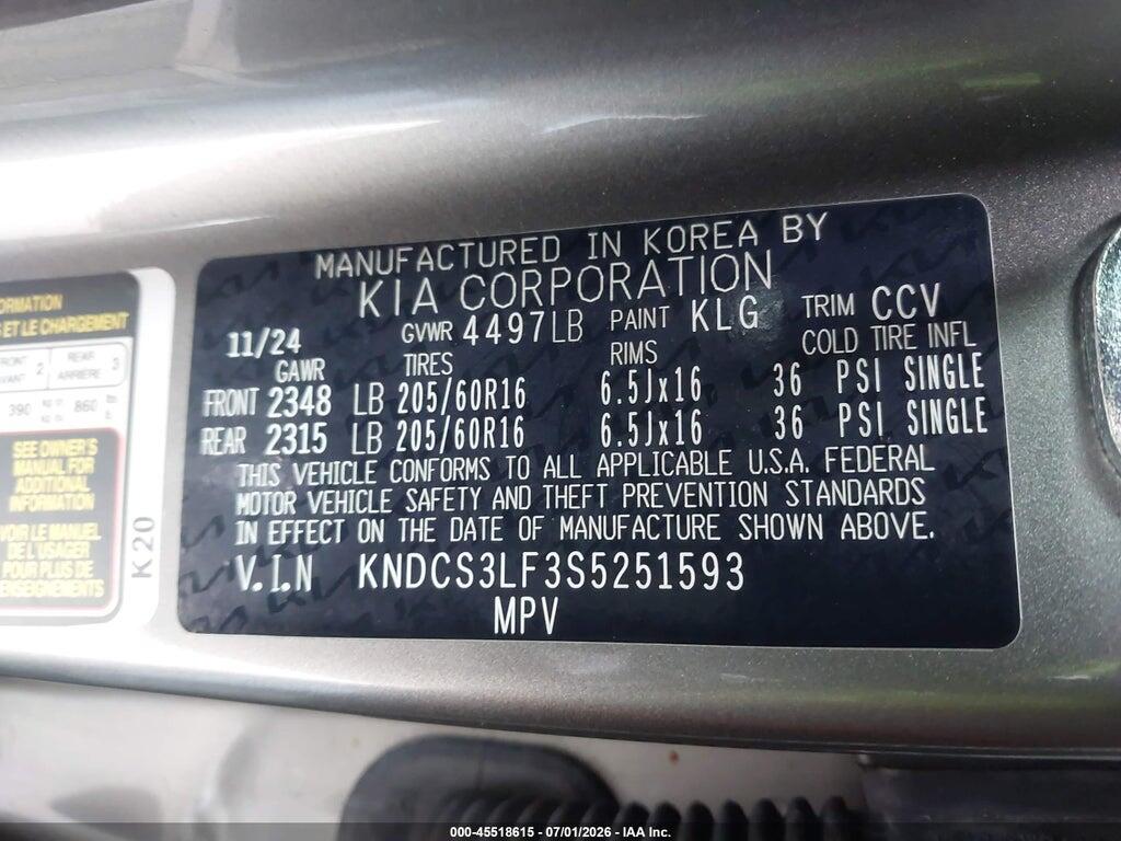 KNDCS3LF3S5251593 2025 KIA NIRO PLUG-IN HYBRID photo no. 9