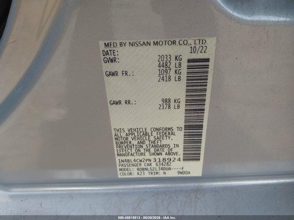 1N4BL4CW2PN318924 2023 NISSAN ALTIMA photo no. 9