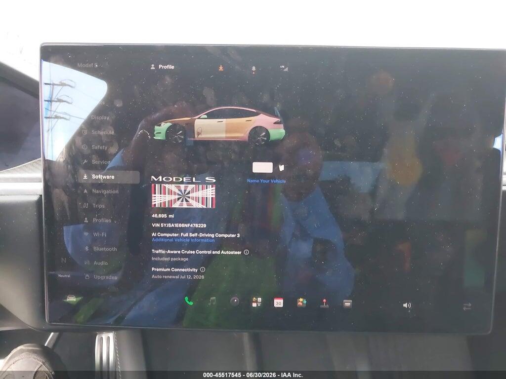 5YJSA1E66NF478229 2022 TESLA MODEL S photo no. 7