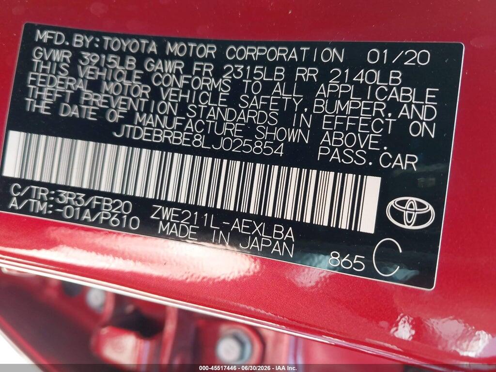 JTDEBRBE8LJ025854 2020 TOYOTA COROLLA photo no. 9