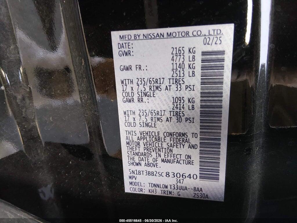 5N1BT3BB2SC830640 2025 NISSAN ROGUE photo no. 9