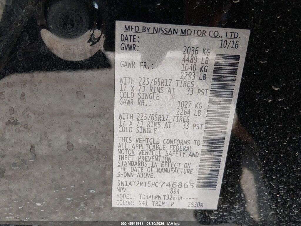 5N1AT2MT5HC746865 2017 NISSAN ROGUE photo no. 9