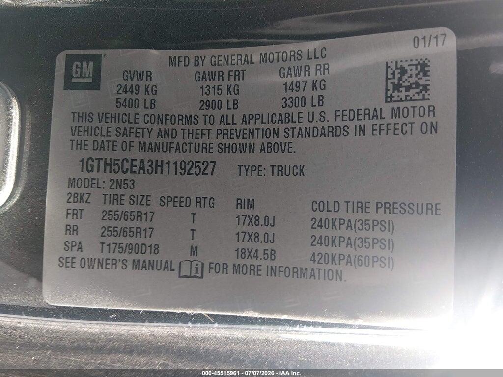 1GTH5CEA3H1192527 2017 GMC CANYON photo no. 9