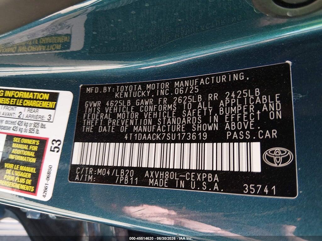 4T1DAACK7SU173619 2025 TOYOTA CAMRY photo no. 9