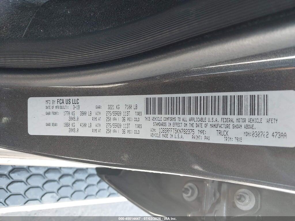 1C6SRFFT5KN782375 2019 RAM 1500 photo no. 9