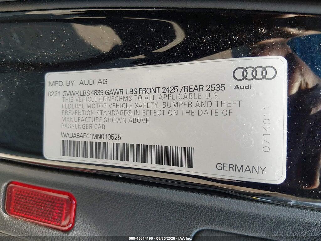 WAUABAF41MN010525 2021 AUDI A4 photo no. 9