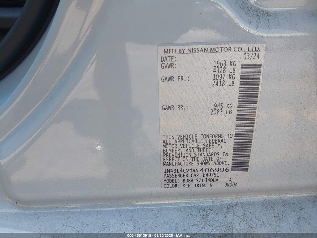 1N4BL4CV4RN406996 2024 NISSAN ALTIMA photo no. 9