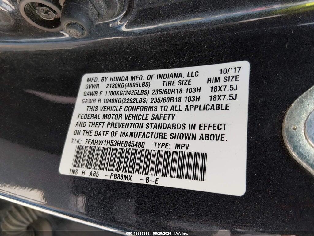 7FARW1H53HE045480 2017 HONDA CR-V photo no. 9