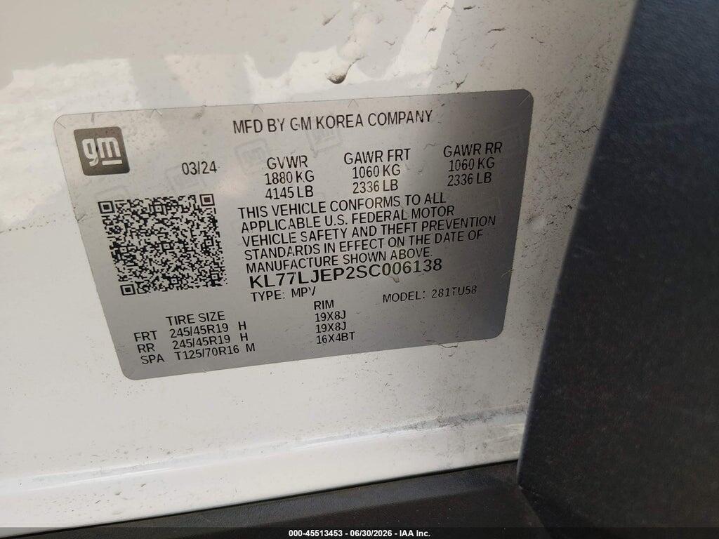 KL77LJEP2SC006138 2025 CHEVROLET TRAX photo no. 9