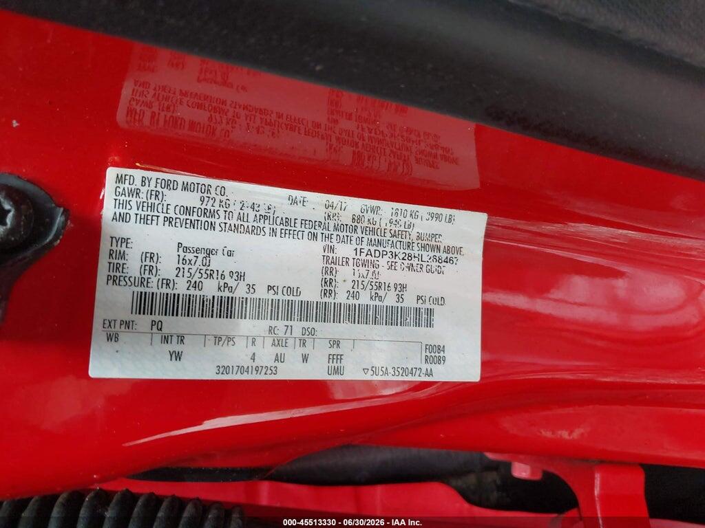 1FADP3K28HL268467 2017 FORD FOCUS photo no. 9