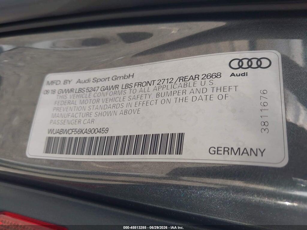 WUABWCF56KA900459 2019 AUDI RS 5 photo no. 9