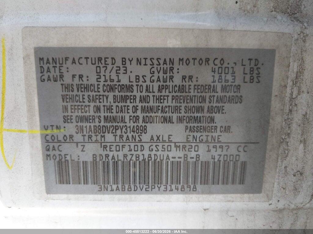3N1AB8DV2PY314898 2023 NISSAN SENTRA photo no. 9
