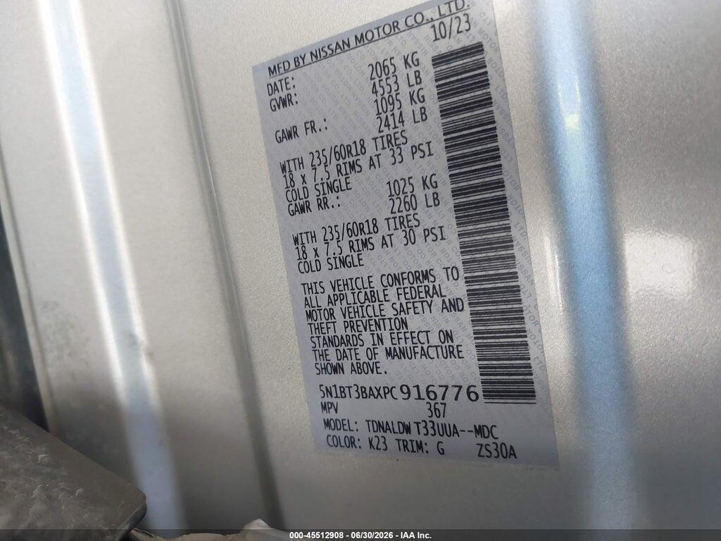 5N1BT3BAXPC916776 2023 NISSAN ROGUE photo no. 9