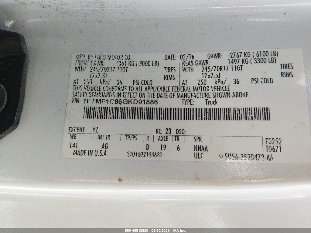 1FTMF1C86GKD91886 2016 FORD F-150 photo no. 9
