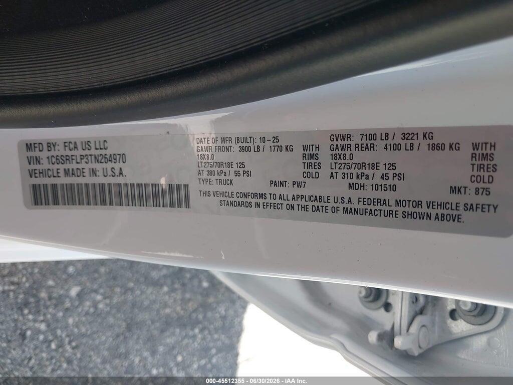 1C6SRFLP3TN264970 2026 RAM 1500 photo no. 9