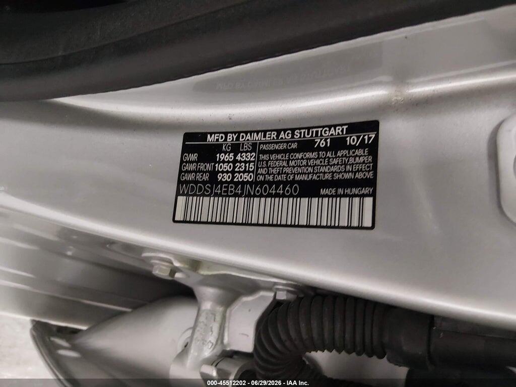 WDDSJ4EB4JN604460 2018 MERCEDES-BENZ CLA 250 photo no. 9