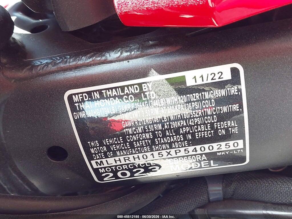MLHRH015XP5400250 2023 HONDA CBR650 photo no. 10