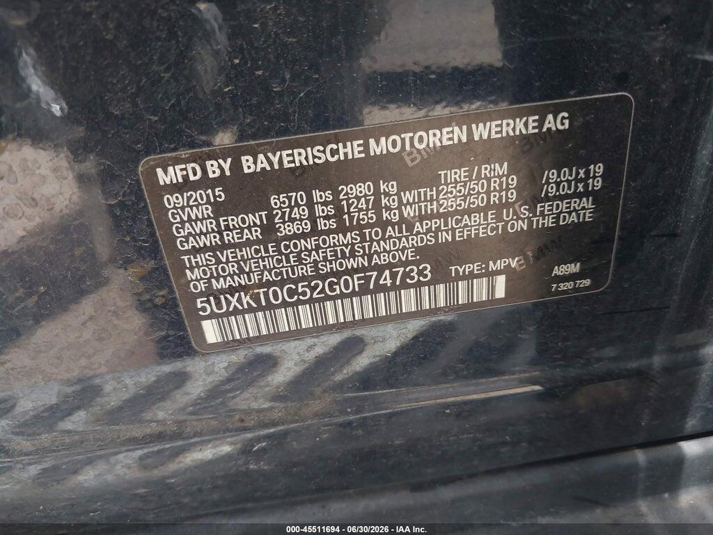 5UXKT0C52G0F74733 2016 BMW X5 EDRIVE photo no. 9