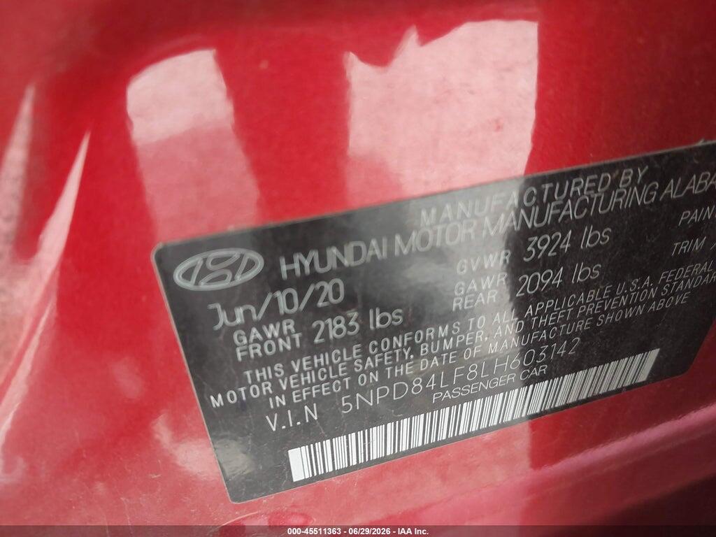 5NPD84LF8LH603142 2020 HYUNDAI ELANTRA photo no. 9