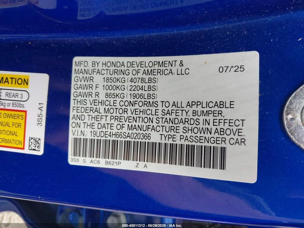 19UDE4H66SA020366 2025 ACURA INTEGRA photo no. 9