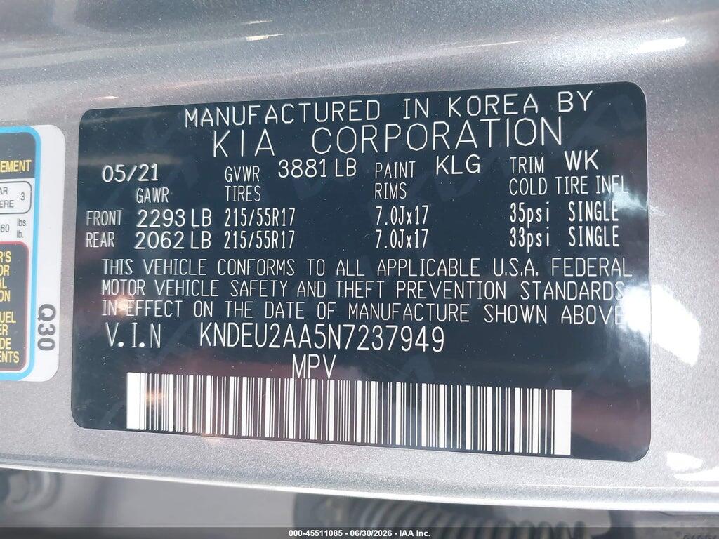KNDEU2AA5N7237949 2022 KIA SELTOS photo no. 9