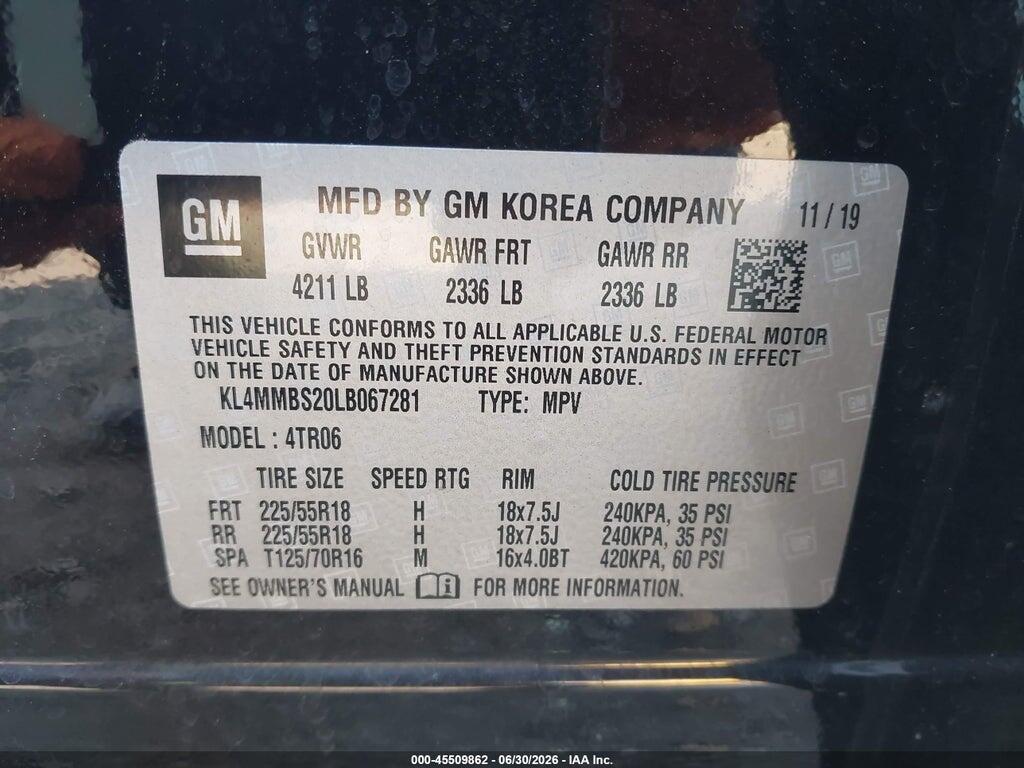 KL4MMBS20LB067281 2020 BUICK ENCORE GX photo no. 9