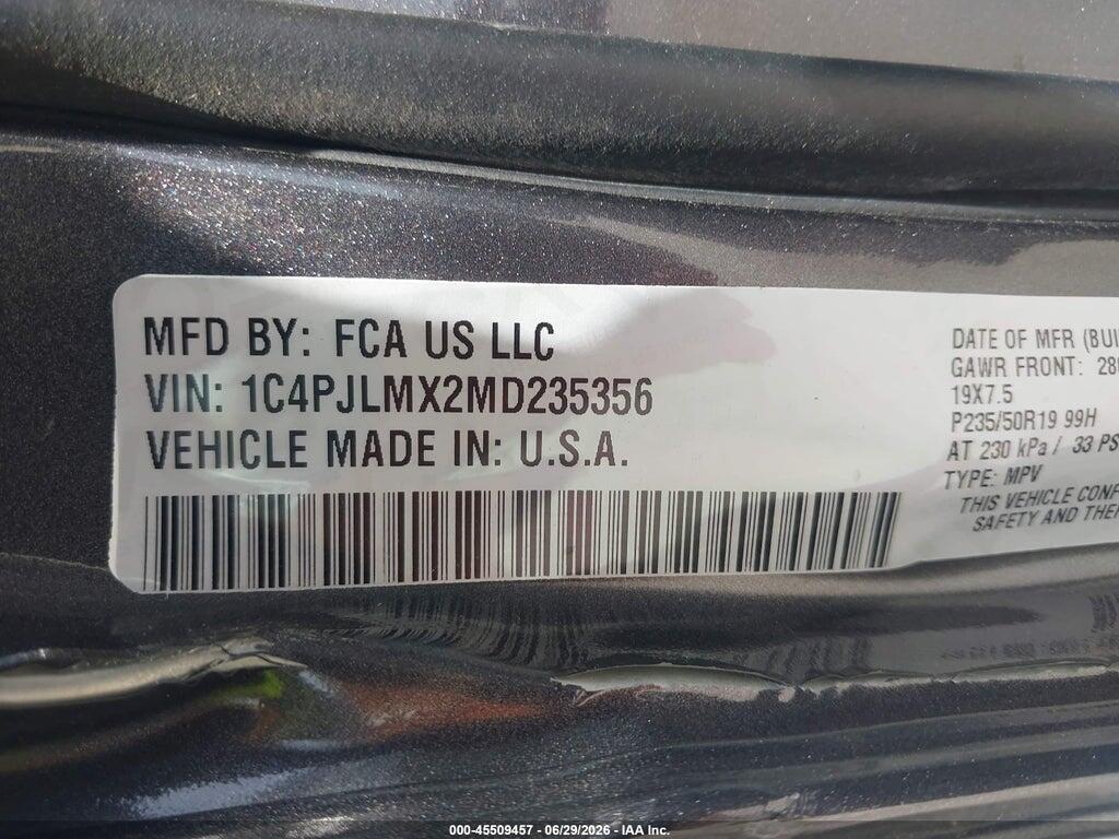 1C4PJLMX2MD235356 2021 JEEP CHEROKEE photo no. 9