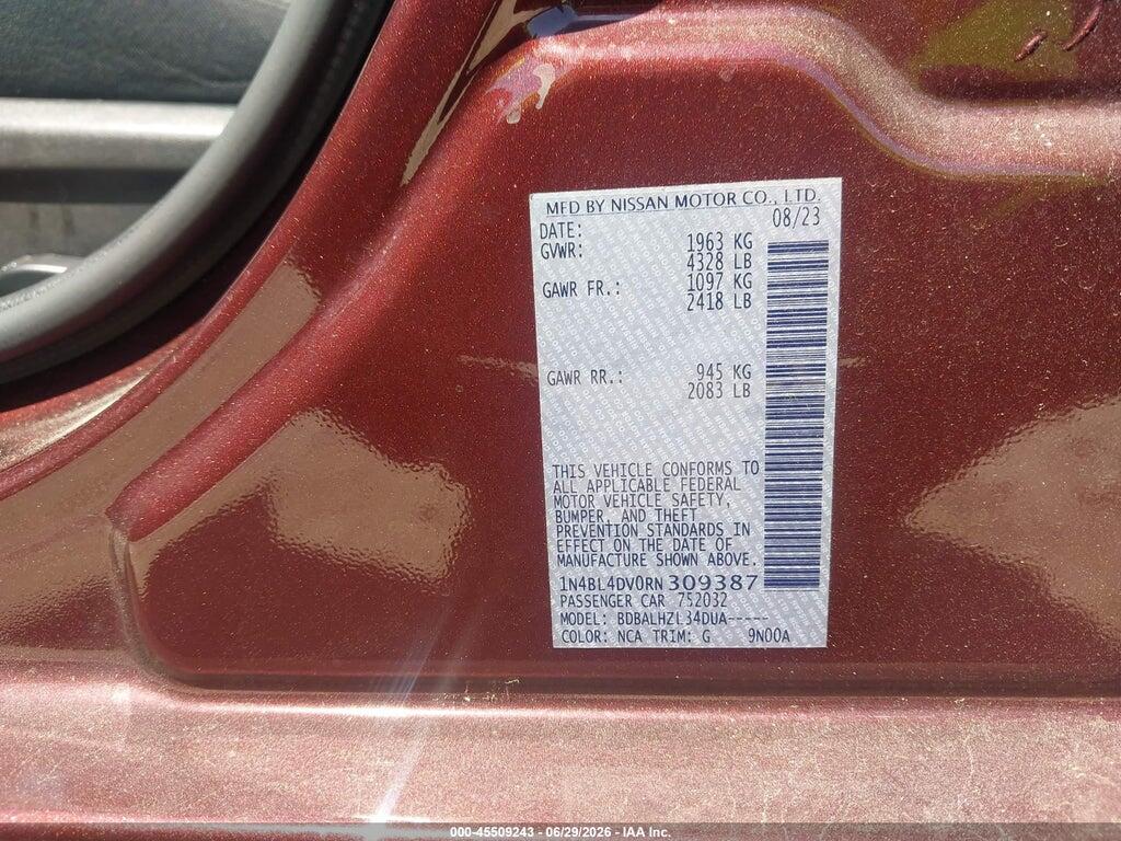 1N4BL4DV0RN309387 2024 NISSAN ALTIMA photo no. 9