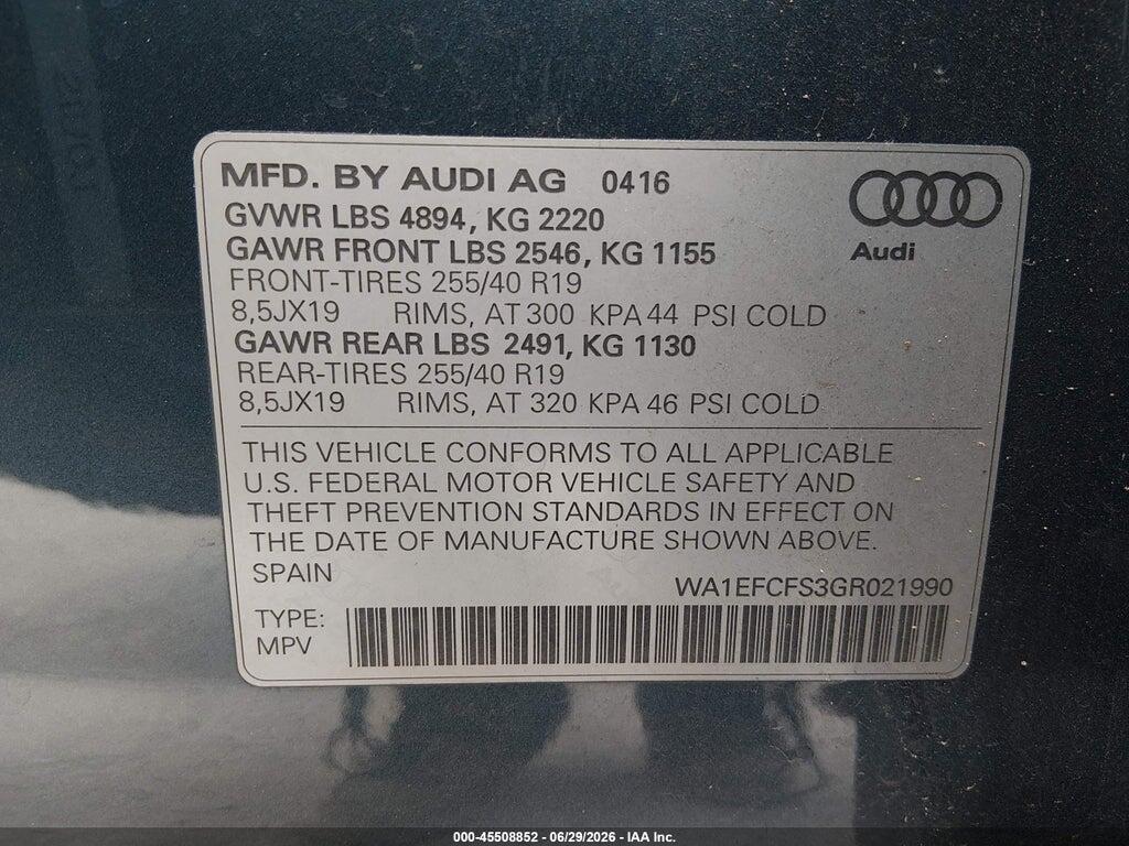 WA1EFCFS3GR021990 2016 AUDI Q3 photo no. 9